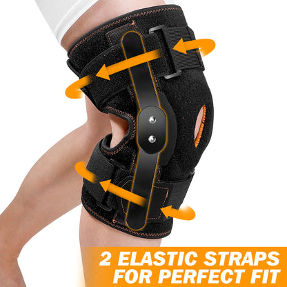 Strong Hinged Knee Support Brace with Metal Stabilizer