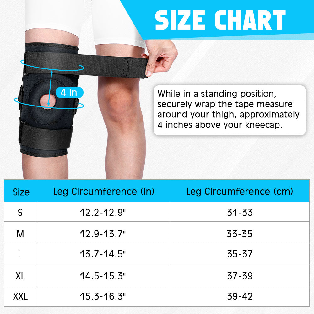 Flexible Hinged Open Patella Knee Support Brace