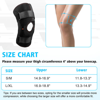 Strong Hinged Knee Support for Active Sports Open Patella