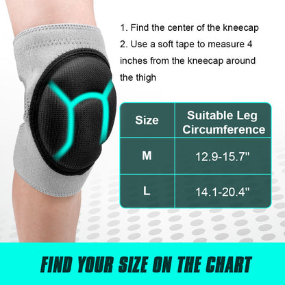 Velthek Athletic Knee Sleeves with Cushioned Pad Support