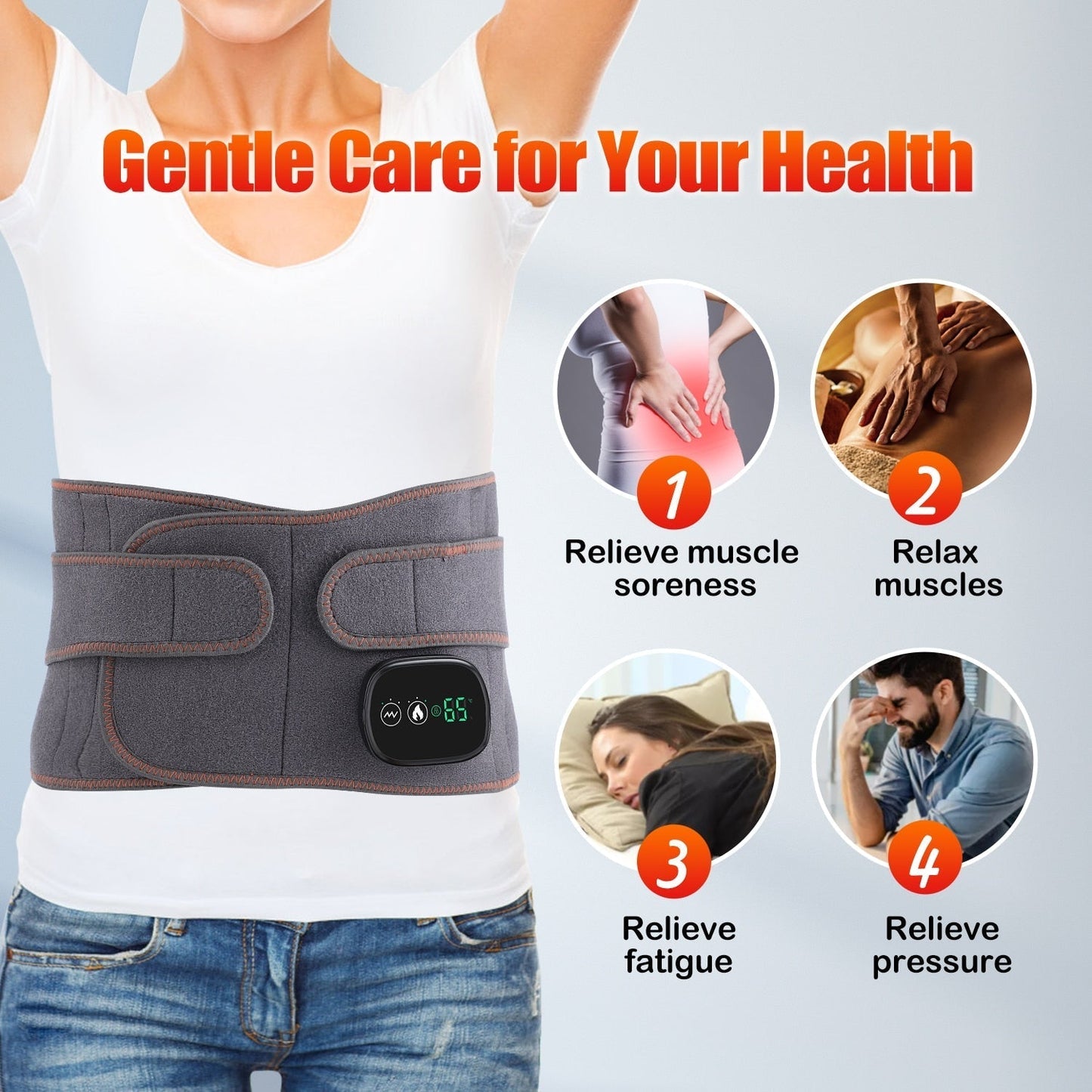 Infrared Heating Waist Massage Belt Vibration